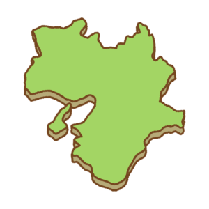 近畿地方の地図のフリーイラスト Clip art of kinki map