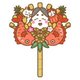 縁起物の熊手のイラスト