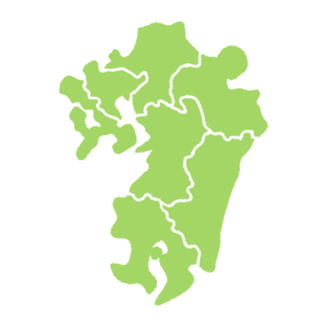 県境のある九州の地図のフリーイラスト Clip art of kyushu map (prefectural border)