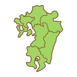 県境のある九州の地図のイラスト