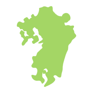 九州の地図のフリーイラスト Clip art of kyushu-island map