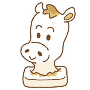 ウマのおもちのフリーイラスト Clip art of mochi-uma