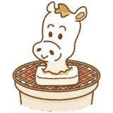 ウマのおもちのフリーイラスト Clip art of mochi-uma