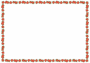ポインセチアのフレーム素材のフリーイラスト Clip art of poinsettia frame