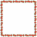 ポインセチアの正方形フレーム素材