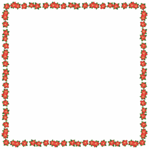 ポインセチアの正方形フレーム素材のフリーイラスト Clip art of poinsettia square frame