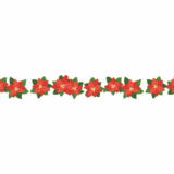 ポインセチアのライン素材のフリーイラスト Clip art of