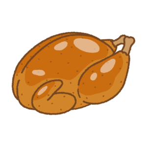 ローストターキーの瑠璃ーイラスト Clip art of roast-turkey