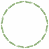 ローズマリーの丸フレーム素材のフリー素材 Clip art of rosemary circle frame