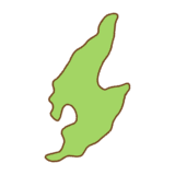 佐渡島の地図のフリーイラスト Clip art of sadogashima-island map