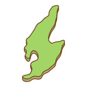 佐渡島の地図のフリーイラスト Clip art of sadogashima-island map