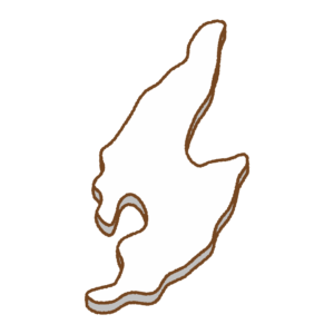 佐渡島の地図のフリーイラスト Clip art of sadogashima-island map