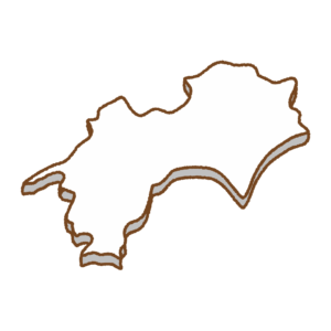 四国の地図のフリーイラスト Clip art of shikoku-island map