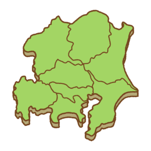 県境のある首都圏の地図のフリーイラスト Clip art of shutoken map (prefectural border)