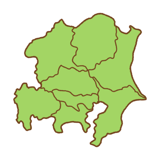 県境のある首都圏の地図のイラスト