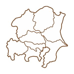 県境のある首都圏の地図のフリーイラスト Clip art of shutoken map (prefectural border)
