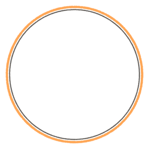 ハロウィンカラーのシンプルな丸フレーム素材のフリーイラスト Clip art of halloween simple circle frame