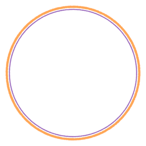 ハロウィンカラーのシンプルな丸フレーム素材のフリーイラスト Clip art of halloween simple circle frame