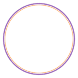 ハロウィンカラーのシンプルな丸フレーム素材のフリーイラスト Clip art of halloween simple circle frame