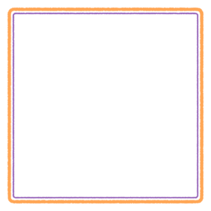 ハロウィンカラーのシンプルな正方形フレーム素材のフリーイラスト Clip art of halloween simple square frame