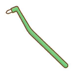 部分歯ブラシのフリーイラスト Clip art of single-tuft-brush