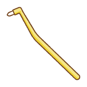 部分歯ブラシのフリーイラスト Clip art of single-tuft-brush