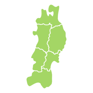 県境のある東北地方の地図のフリーイラスト Clip art of tohoku map (prefectural border)