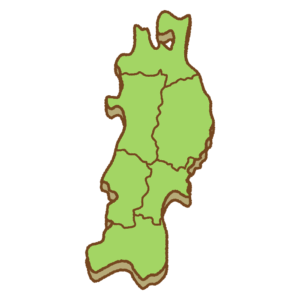 県境のある東北地方の地図のフリーイラスト Clip art of tohoku map (prefectural border)