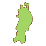 東北地方の地図のイラスト