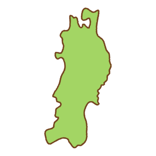 東北地方の地図のイラスト