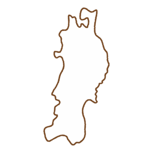 東北地方の地図のフリーイラスト Clip art of tohoku map