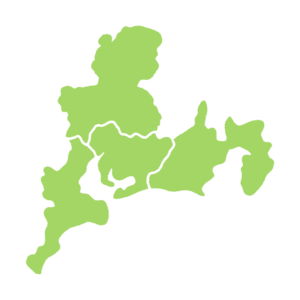 県境のある東海地方の地図のフリーイラスト Clip art of tokai map (prefectural border)
