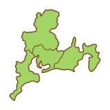 県境のある東海地方の地図のイラスト