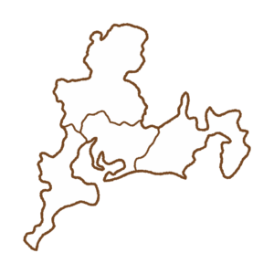 県境のある東海地方の地図のフリーイラスト Clip art of tokai map (prefectural border)
