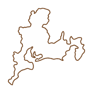東海地方の地図のフリーイラスト Clip art of tokai map