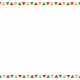 クリスマスカラーの三角形のフレーム素材