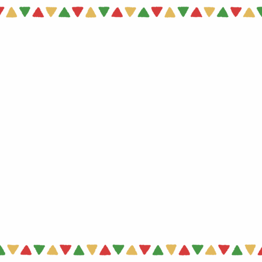 クリスマスカラーの三角形のフレーム素材