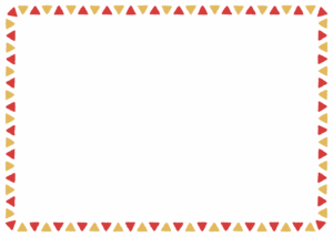 クリスマスカラーの三角形のフレーム素材のフリーイラスト Clip art of christmas triangle paper frame