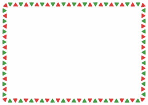 クリスマスカラーの三角形のフレーム素材のフリーイラスト Clip art of christmas triangle paper frame