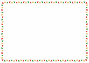 クリスマスカラーの三角形のフレーム素材のフリーイラスト Clip art of christmas triangle paper frame