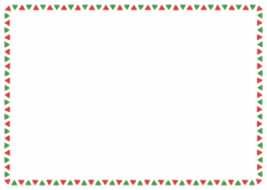 クリスマスカラーの三角形のフレーム素材のフリーイラスト Clip art of christmas triangle paper frame