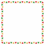 クリスマスカラーの三角形の正方形フレーム素材