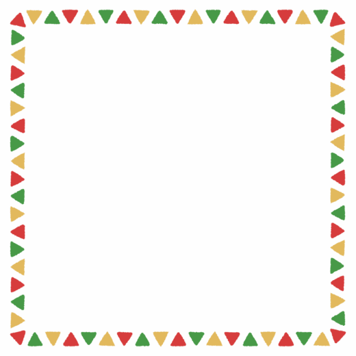 クリスマスカラーの三角形の正方形フレーム素材