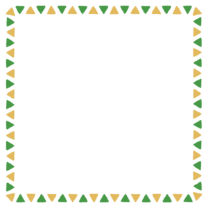 クリスマスカラーの三角形の正方形フレーム素材のフリーイラスト Clip art of christmas triangle square frame