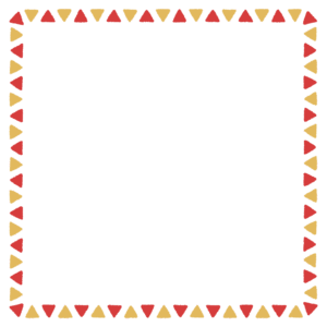 クリスマスカラーの三角形の正方形フレーム素材のフリーイラスト Clip art of christmas triangle square frame