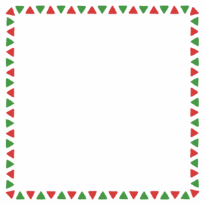 クリスマスカラーの三角形の正方形フレーム素材のフリーイラスト Clip art of christmas triangle square frame