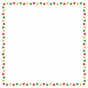 クリスマスカラーの三角形の正方形フレーム素材のフリーイラスト Clip art of christmas triangle square frame