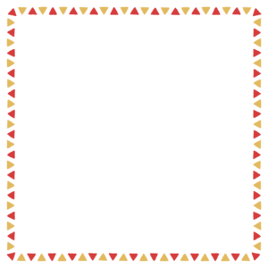 クリスマスカラーの三角形の正方形フレーム素材のフリーイラスト Clip art of christmas triangle square frame