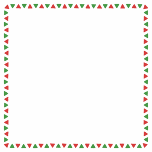 クリスマスカラーの三角形の正方形フレーム素材のフリーイラスト Clip art of christmas triangle square frame