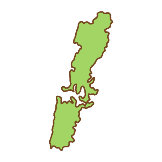 対馬の地図のイラスト